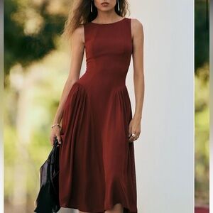NWT Reformation Sleeveless Midi Dress in Burgundy
